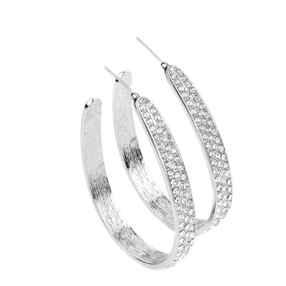 Bossy and Glossy White Hoop Earring